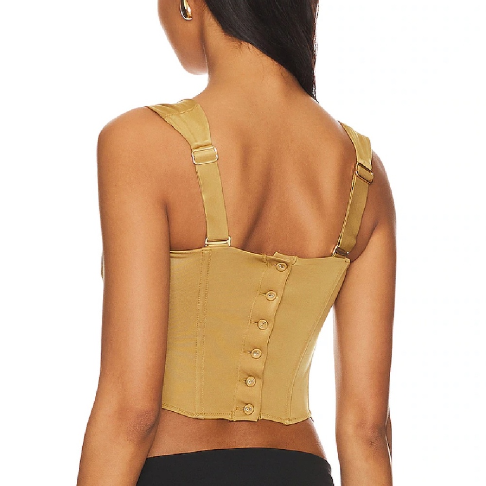 Free People- We are HAH- Knock Out Top in Shroom 'Gold' Corset Style' - Picture 2 of 4